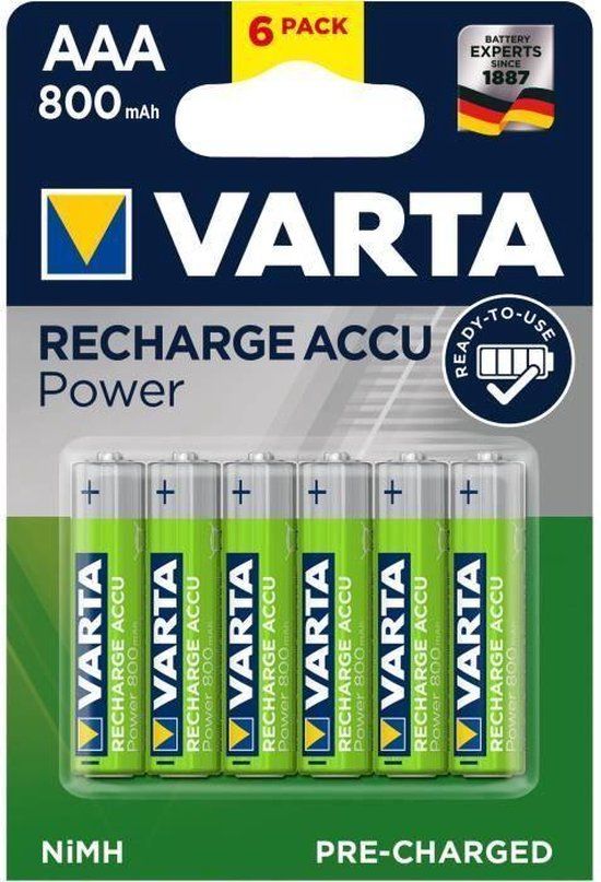 VARTA Oplaadbare Batterijen - AAA - NiMH - 6 stuks