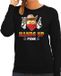 Bellatio Decorations Bol Funny emoticon sweater Hands up punk zwart voor dames - Fun / cadeau trui XXL