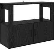 vidaXL Dressoir Zwart Eiken 80 x 30 x 60 cm Bewerkt Hout