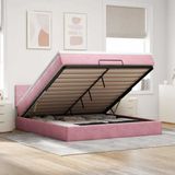 vidaXL Ottoman Bed with Mattress 180x200 cm Velvet Pink