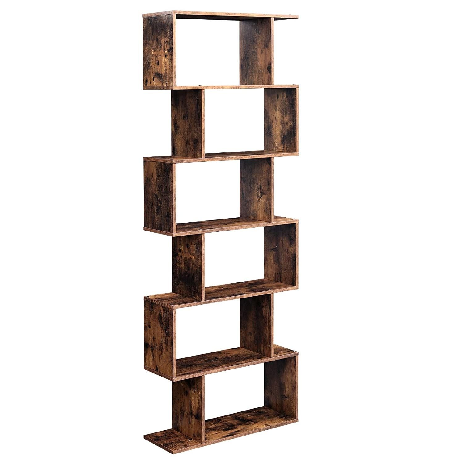 Viking Choice Boekenkast met 6 niveaus vintage bruin - 190cm hoog