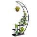 Ribelli 5-traps metalen plantenstandaard in halve maanvorm, 172 cm
