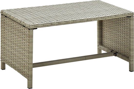 vidaXL Salontafel 70x40x38 cm Poly Rattan Beige