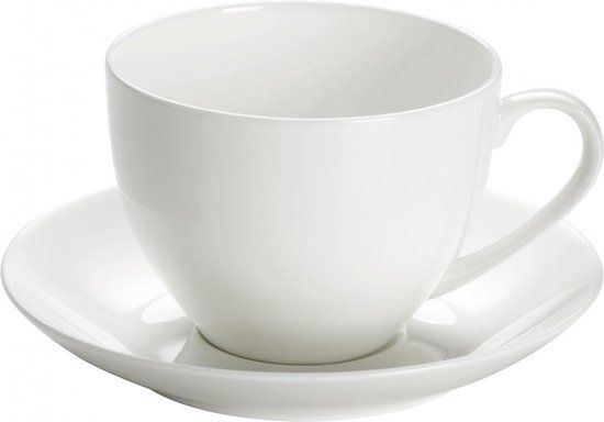 Maxwell & Williams Cashmere Villa Koffie kop en schotel Wit Porselein 280 ml