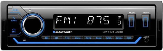 Blaupunkt BPA 1124 DAB BT Autoradio - 1-DIN - DAB+ Tuner/RDS - Bluetooth - Handsfree - 4x50W