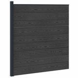 vidaXL Hekset 175 x 186 cm WPC en Aluminium Zwart