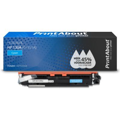 PrintAbout Huismerk HP 130A (CF351A) Toner Cyaan - Compatibel