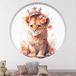 Autocollants Lion Trompe L'Oeil Arche Ronde Enfants - Diamètre 50 cm