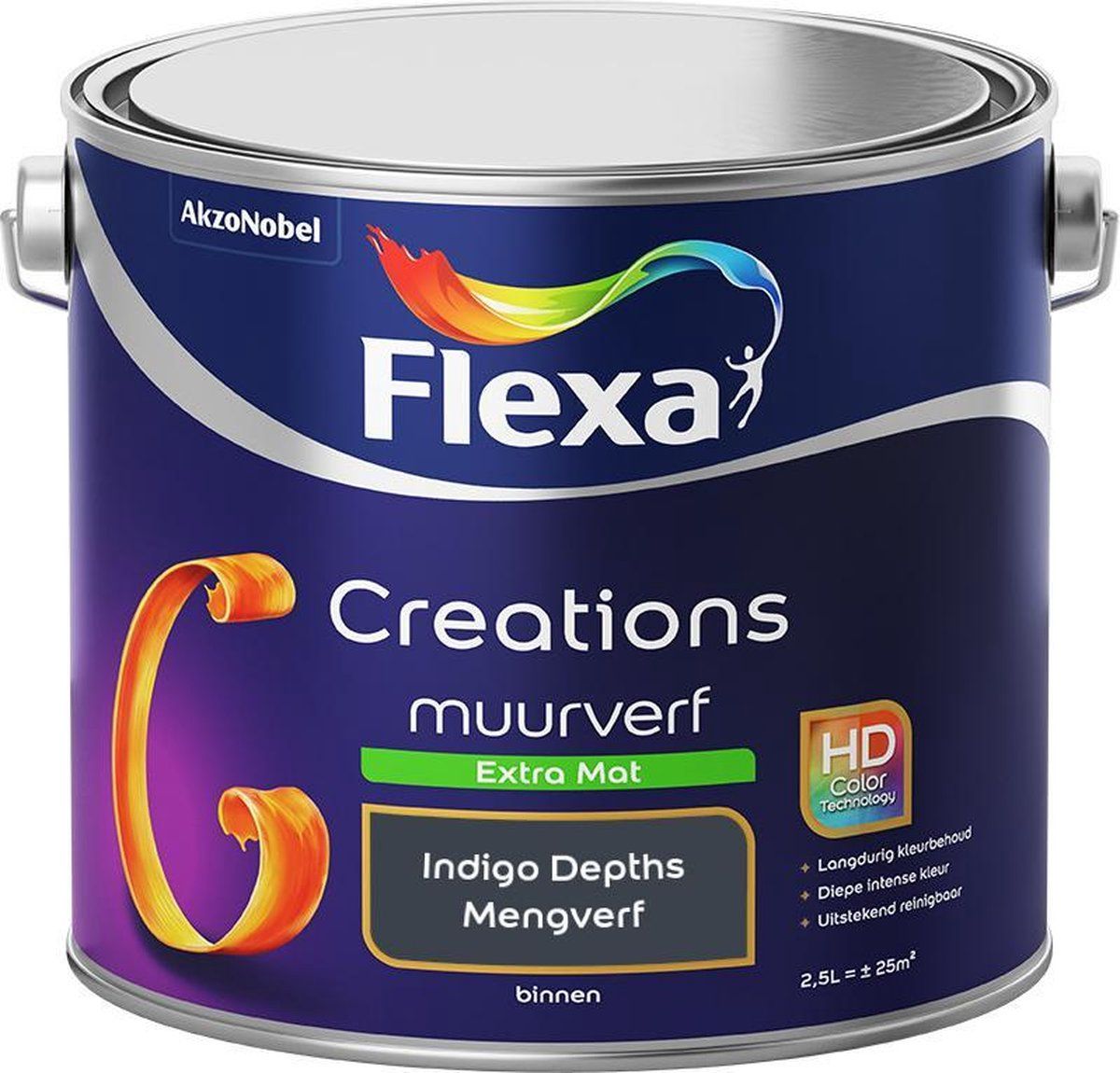 FLEXA Creations Muurverf - Extra Mat - Indigo Depths - 2,5 Liter