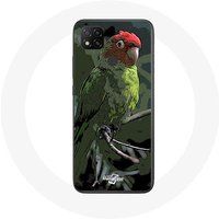 Maniacase Etui voor Xiaomi Redmi 9C Pionus papegaai rood groen