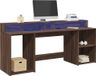 Maison Exclusive - Bureau avec éclairage LED, chêne foncé, 200x55x91 cm, bois composite