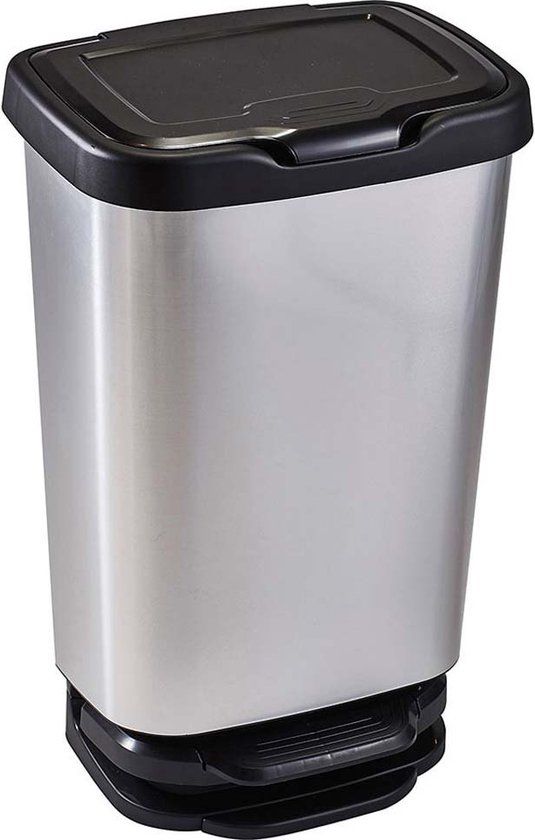 MHOME Waste bin with pedal 40 L - Black - Round