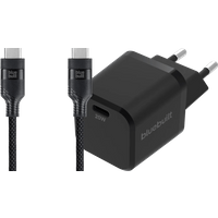 BlueBuilt Power Delivery Oplader 20W + Usb C Kabel 3m Nylon Zwart