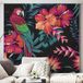 Papier peint panoramique fleurs perroquet 255 cm x 255 cm