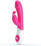 Pretty Love Gene - Vibrateur Tarzan avec contrôle vocal - 30 positions - 21 x 3 cm - Rose/Blanc