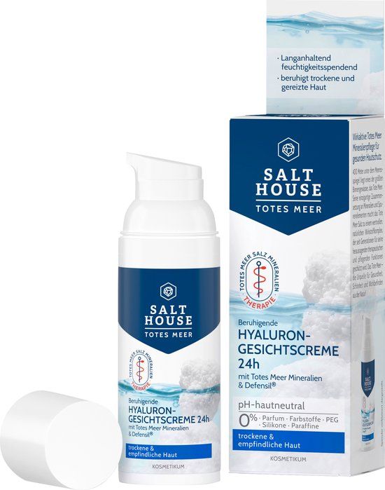 Salthouse Dead Sea Therapy Gezichtscrème Hyaluron met Dode Zee-mineralen & Defensil, 50 ml