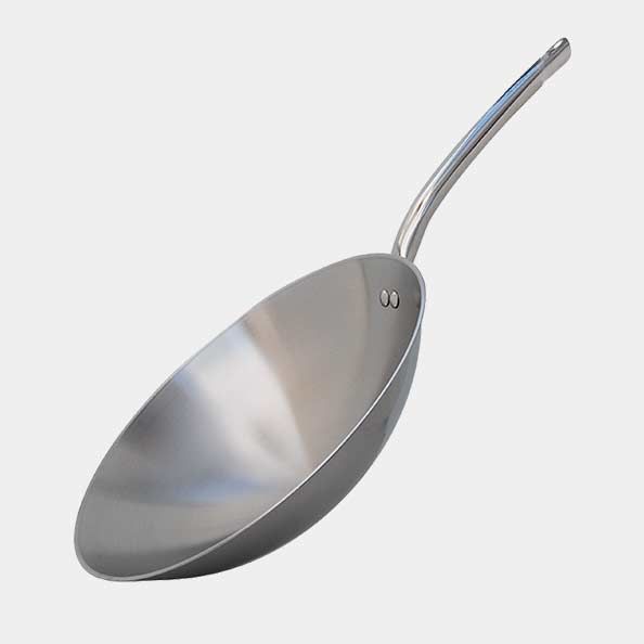 de Buyer Oval Wok/Stir-Fry Pan - 36 cm - Stainless Steel
