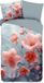 Housse de couette fleurs - 1 personne 140x200/220 cm - Gris - 100% Coton renforcé