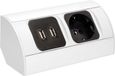 Orno AE-1310 prise coudée 1 emplacement avec deux chargeurs USB - Montage en saillie 45° 3680W 16A