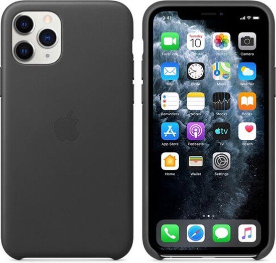 Apple Leren Hoesje iPhone 11 Pro Max - Zwart
