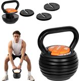 Rebel Active Serie - Verstelbare Gietijzeren Kettlebell - 9 kg - Zwart