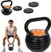 Rebel Active Serie - Verstelbare Gietijzeren Kettlebell - 9 kg - Zwart