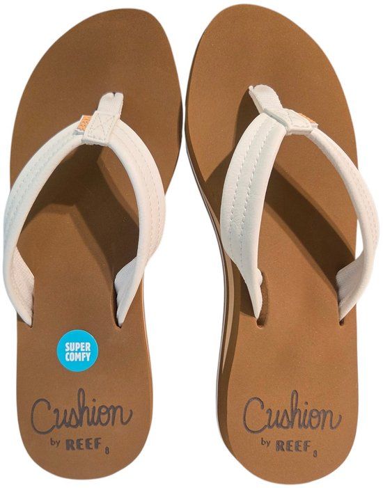 Reef Cushion Breezecloud Dames Slippers - Cognac/Wit - Maat 42,5