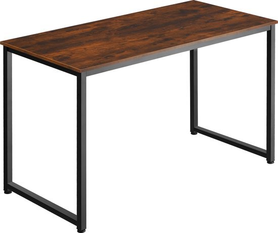 Tectake - bureau tafel flint 120 cm - indutrieel - donkerbruin - 404465