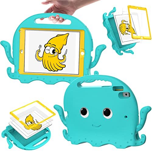 IUOK Kinderhoes voor Samsung Galaxy Tab A8 10,5 inch 2022 (SM-X200/SM-X205/SM-X207), drielaags kinderbeschermhoes met [handriem] voor Galaxy Tab A8 10,5 inch 2022