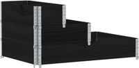 vidaXL Verhoogde plantenbak 3-laags 120x80 cm massief grenenhout zwart