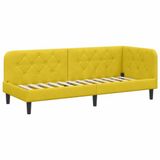 vidaXL Cadre de lit d'angle Jaune Velours 80 x 200 cm