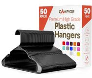 Campior Zwarte plastic kleerhangers, 50 stuks