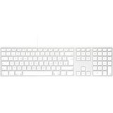Matias FK318CS-DE Aluminum Wired Keyboard for Mac Toetsenbord USB QWERTZ, Duits, Mac Zilver/wit