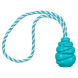 TRIXIE Jumper kegel aan touw super strong TPR petrol