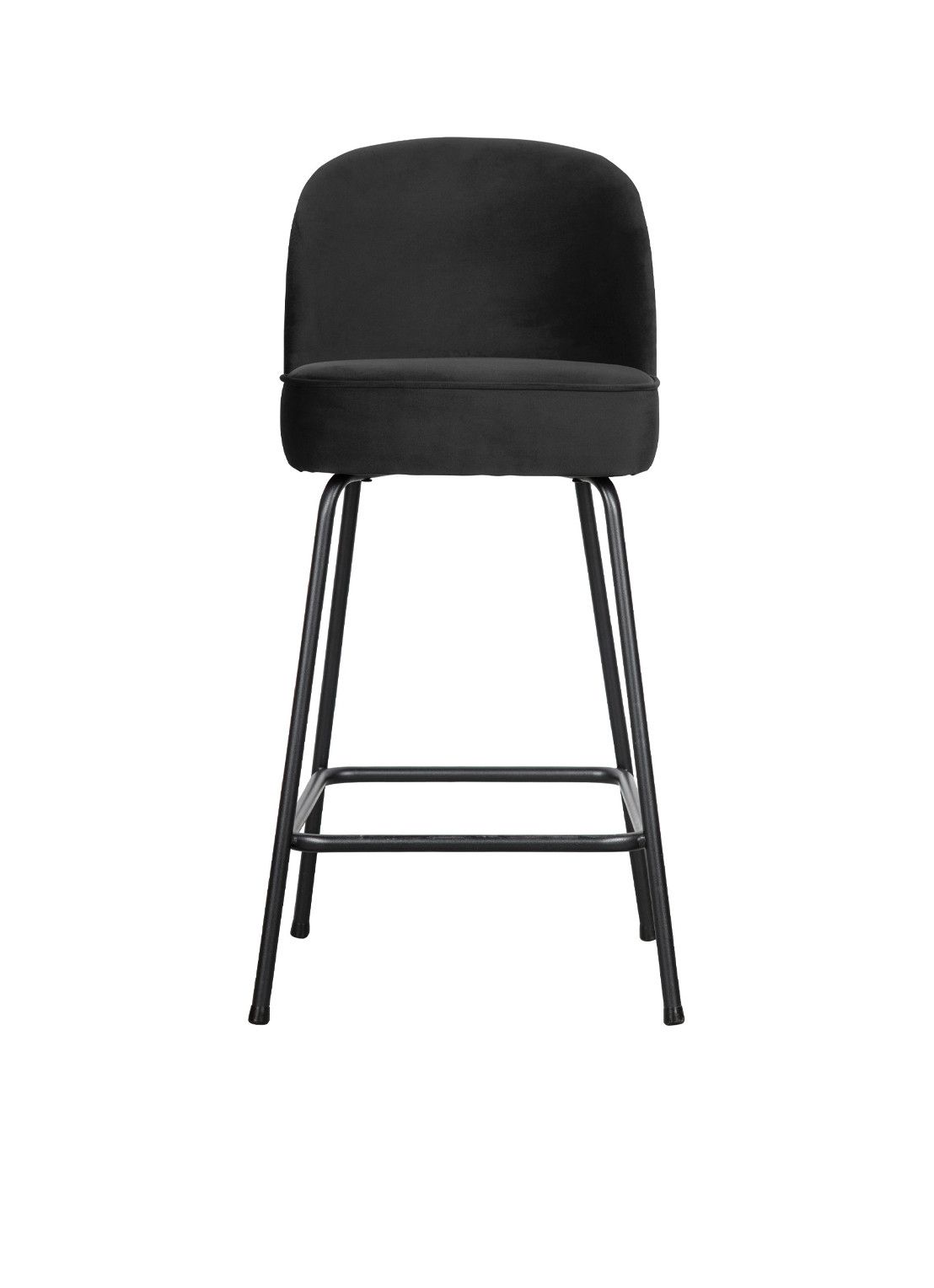 BePureHome Vogue Barstoel - Velvet - Zwart - 89x50x55 cm