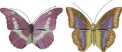 Decoris Set van 2x stuks bruin/geel en roze vlinderhuizen 20 cm