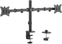 Gembird Bureau Monitorarm voor Dubbele Monitoren, 17–32", Tot 9 kg per Monitor, Zwart