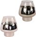 Merkloos windlicht glas metallic zilverkleurig
