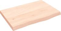 vidaXL Wastafelblad 60x40x(2-4) cm onbehandeld massief eikenhout