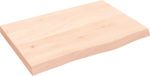 vidaXL Wastafelblad 60x40x(2-4) cm onbehandeld massief eikenhout