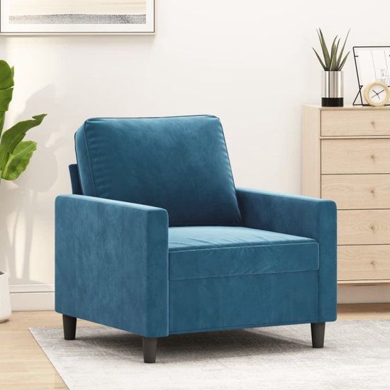 vidaXL Fauteuil fluweel blauw