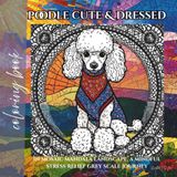 coloring Poodle coloring book for adults: cute & dressed in mosaic mandala landscape