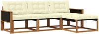 vidaXL - Acacia Hout Loungeset - 4-delig - Naturel en Crème