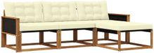 vidaXL - Acacia Hout Loungeset - 4-delig - Naturel en Crème