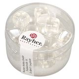 Rayher 14464100 Glazen kubussen, 8 x 9 mm, sneeuwwit, 18 stuks