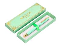 BELIUS Balpen Macaron Bliss zeshoekig, groen, goud, blauwe inkt, designbox