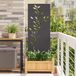 Écran de confidentialité de jardin Fleurs Noir 50 x 140 cm Acier laminé à froid