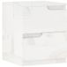 Table de chevet moderne en bois avec 2 tiroirs et design brillant, 40x40x48 cm, blanc