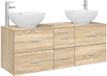 vidaXL Badkamermeubel Set Sonoma Eiken 129 x 44,5 x 80 cm