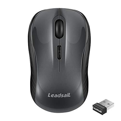 LeadsaiL Draadloze Muis voor Laptop Silent Cordless 2.4G USB Mini Muis Draadloze Optische Ambidextrous Computer Mobiele Muis, 1600DPI met 3 Verstelbare Niveaus voor Windows 10/8/7/XP/Mac/Macbook Pro/Air/HP/Lenovo